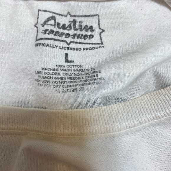 Y2K Austin Speed Shop white T-shirts, distressed men’s L. - Picture 5 of 6